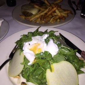 Gluten-free salad and fries from Les Halles